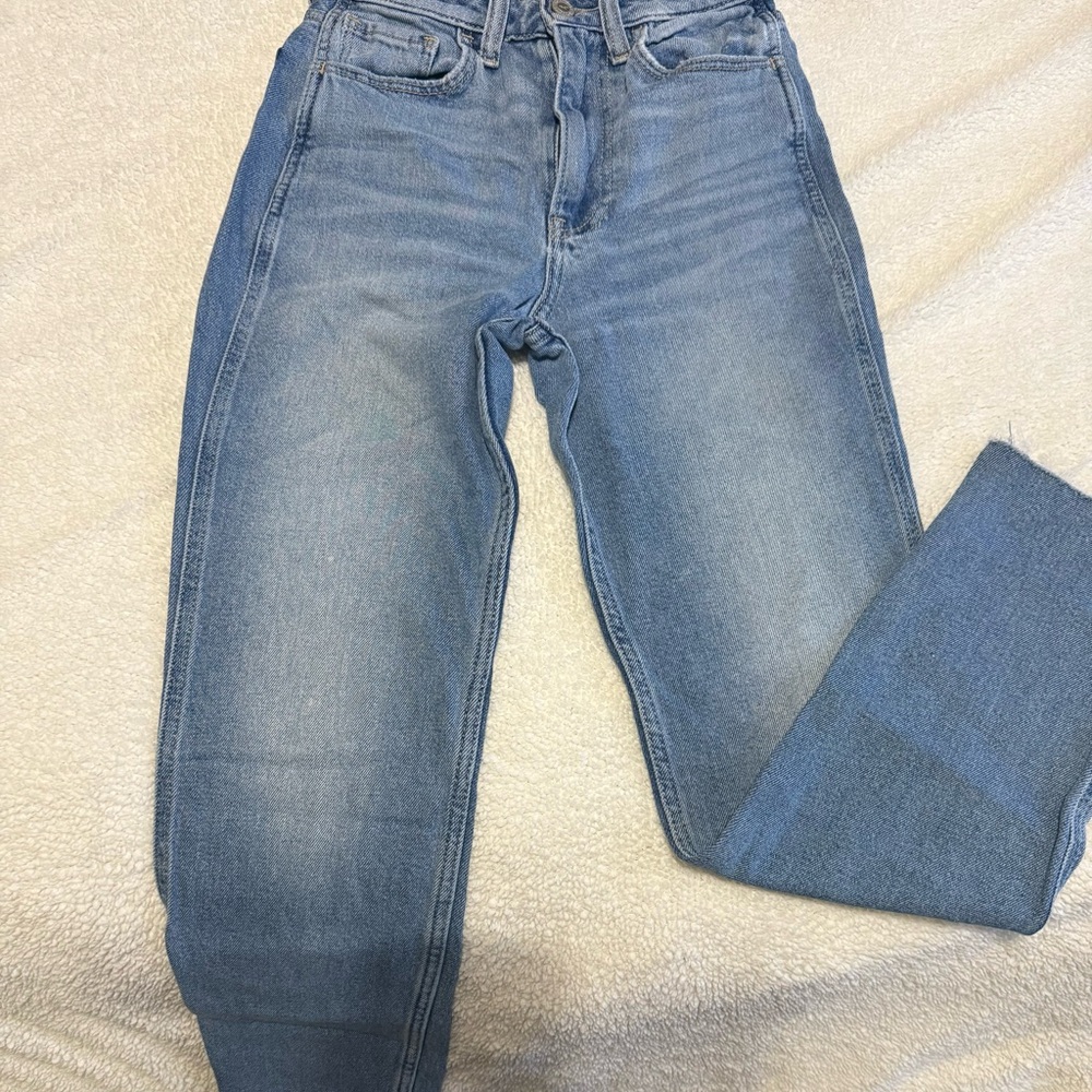 Hollister Light Blue Ankle Mom Jeans